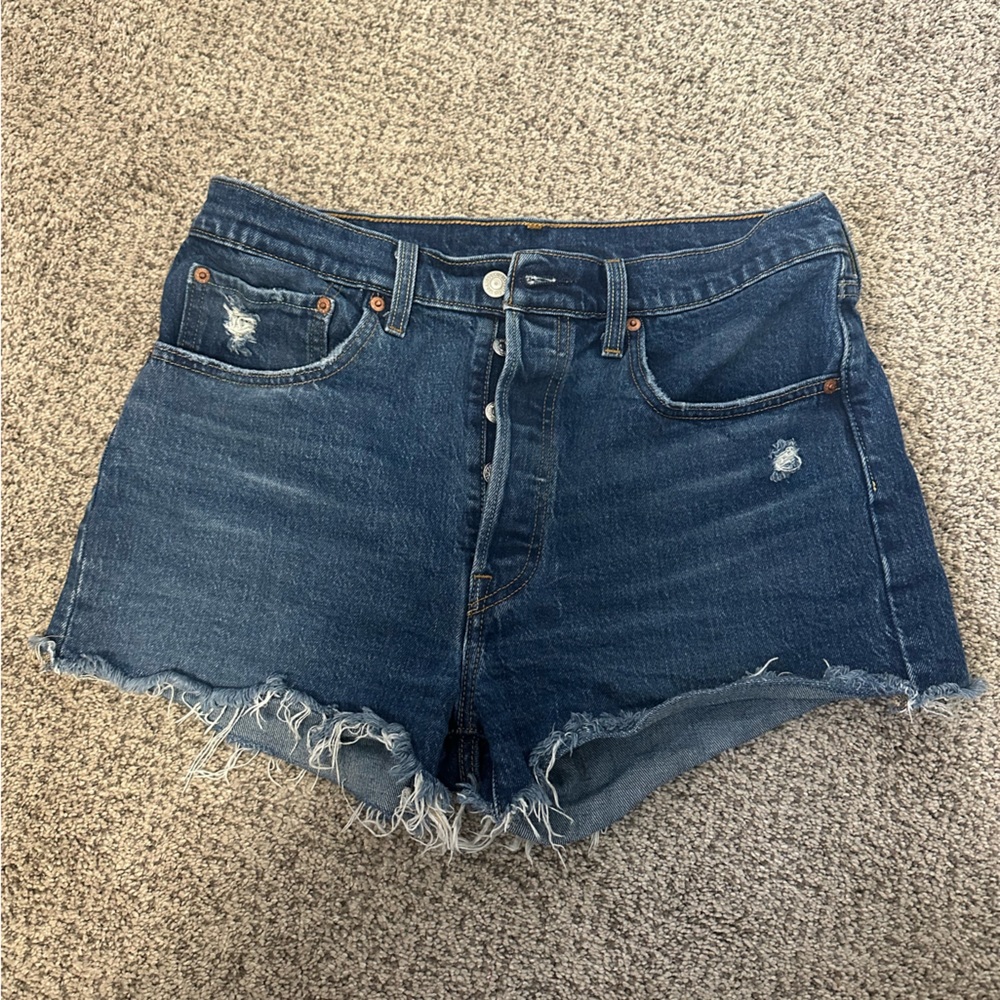 501 Levi High Rise Denim Shorts